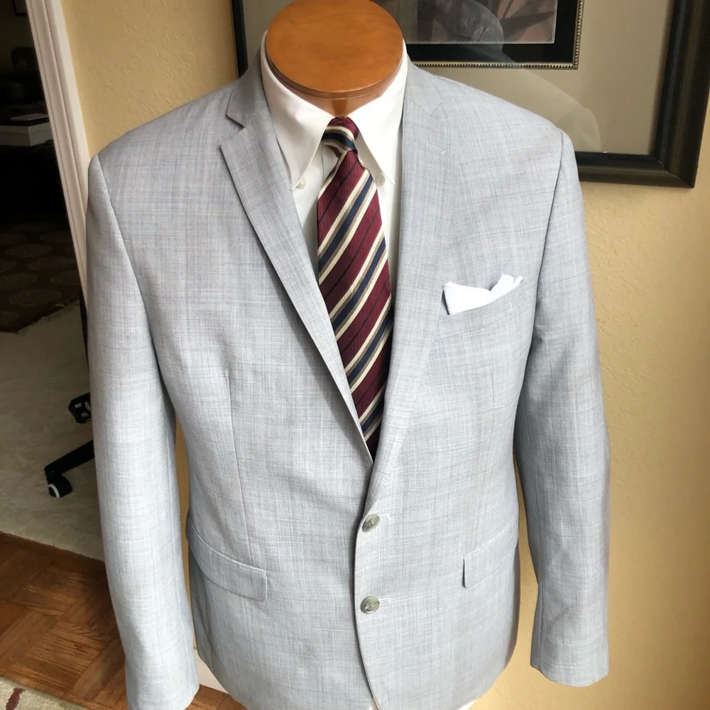 Bar III Wool Blend 2 Button Light Gray Jacket 38R - Picture 5 of 15
